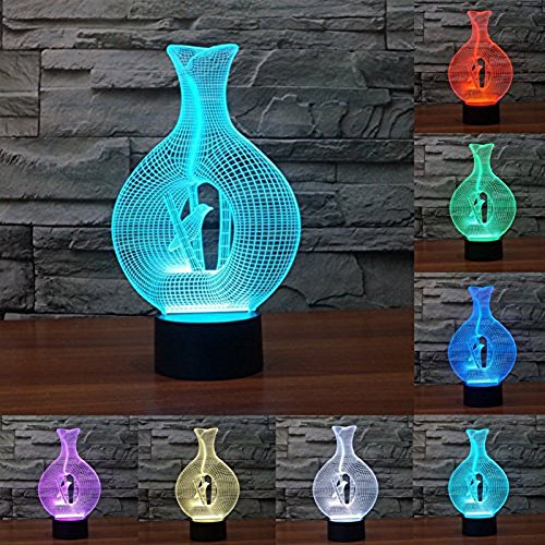0698777198756 - MYSTERY 3D AMAZING CAGED BIRD OPTICAL ILLUSION DESK LAMP, 7 COLORS CHANGE TOUCH SWITCH LED TABLE LAMP CHILDREN'S NIGHT LIGHT FOR HOME DECORATION HOUSEHOLD BEDROOM LIGHTING