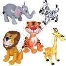 0698887550604 - INFLATABLE ZOO ANIMALS/JUNGLE/SAFARI PARTY DECOR/ELEPHANT/TIGER/LION/ZEBRA/GIRAFFE/INFLATES/DECORATIONS/PARTY FAVORS BY RHODE ISLAND NOVELTY