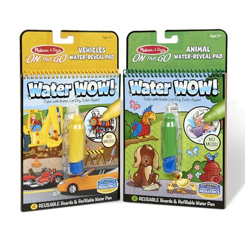 0698887637695 - MELISSA & DOUG ON THE GO WATER WOW! WATER REVEAL PADS, SET OF 2: VEHICLES AND ANIMALS