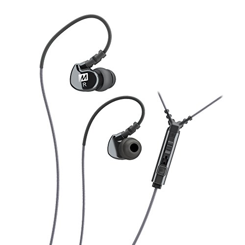0698895107210 - MEE AUDIO SPORT-FI M6P MEMORY WIRE IN-EAR HEADPHONES WITH MICROPHONE, REMOTE, AND UNIVERSAL VOLUME CONTROL (BLACK)
