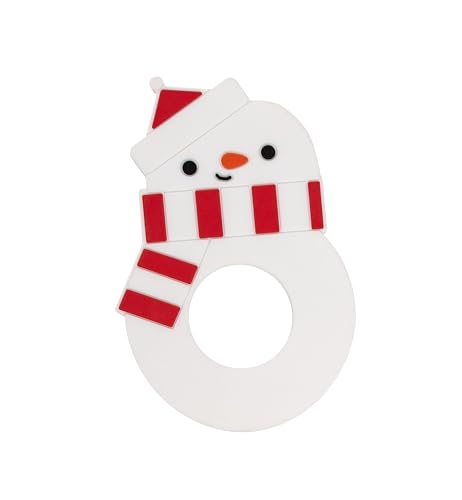 0698904512288 - PEARHEAD CHRISTMAS SNOWMAN SILICONE BABY TEETHER, HOLIDAY STOCKING STUFFERS FOR NEWBORNS, SOFT INFANT TEETHING CHEW TOY, DISHWASHER SAFE, REFRIGERATOR SAFE, BPA FREE