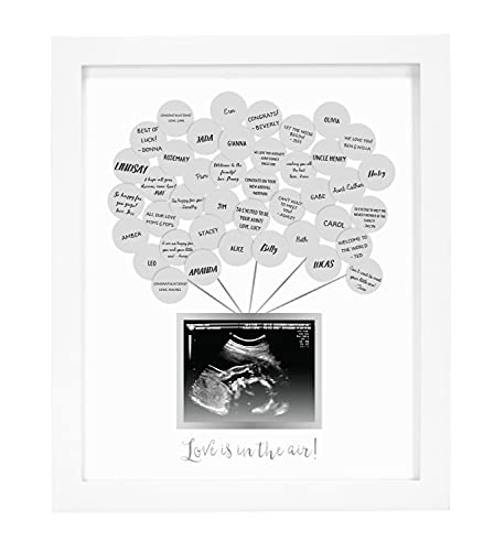 0698904730309 - PEARHEAD BABY SHOWER SIGNATURE GUEST BOOK & SONOGRAM KEEPSAKE PHOTO FRAME, UNIQUE GUEST BOOK, WHITE, STICKER GUESTBOOK FRAME