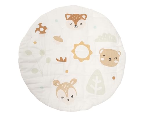 0698904750123 - PEARHEAD WOODLAND PLUSH PLAY MAT, PORTABLE AND WASHABLE BABY TUMMY TIME AND PLAY GYM MAT, GENDER NEUTRAL NURSERY DÉCOR, PLUSH COTTON PLAY MAT