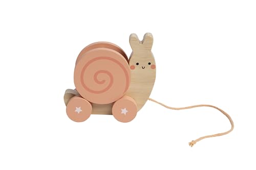 0698904750239 - PEARHEAD SNAIL WOODEN PULL TOY, PULL ALONG WALKING TOY, EARLY DEVELOPMENT PUSH AND PULL TOY, MOTOR SKILL TOY FOR BABIES AND TODDLERS, 1+ YEAR, FSC CERTIFIED