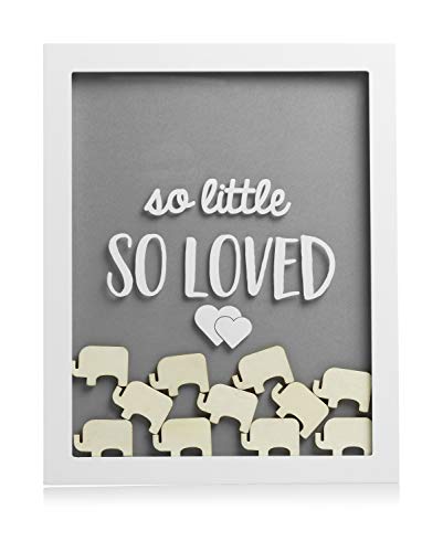 0698904831198 - PEARHEAD ELEPHANT TOKEN FRAME, LITTLE WISHES SIGNATURE BABY SHOWER GUESTBOOK ALTERNATIVE, PREGNANCY KEEPSAKE FOR SOON TO BE MOMS, GRAY AND WHITE