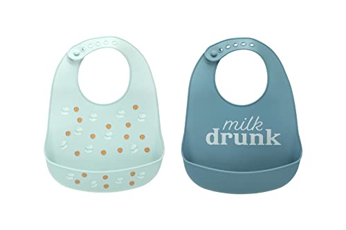 0698904871224 - PEARHEAD SILICONE BIB SET OF 2, MILE DRINK BABY BIBS, MILK AND COOKIES GENDER-NEUTRAL BABY FEEDING ACCESSORY FOR NEW PARENTS AND EXPECTING PARENTS