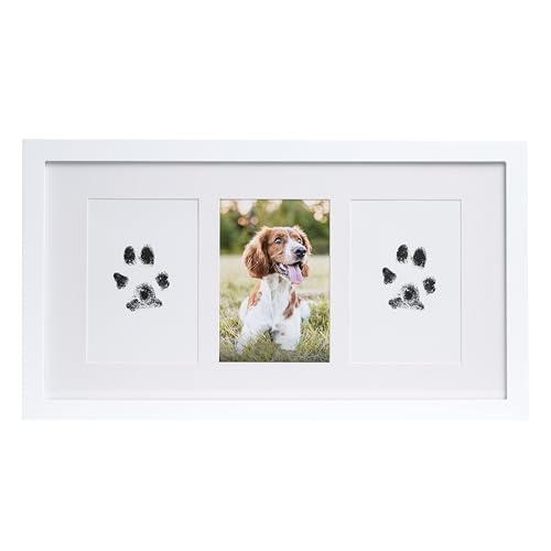0698904890713 - PEARHEAD PAWPRINTS 3-OPENING PICTURE FRAME AND PAW PRINT KIT, PET MEMORIAL KEEPSAKE FRAME FOR DOG OR CAT, PET OWNER GIFTS, 4 IMPRESSION CARDS, NO MESS INK PAD KIT