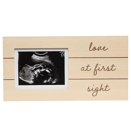 0698904890720 - PEARHEAD LOVE AT FIRST SIGHT WOODEN SONOGRAM PLAQUE PICTURE FRAME, ULTRASOUND PREGNANCY ANNOUNCEMENT, NURSERY DÉCOR FOR EXPECTING PARENTS