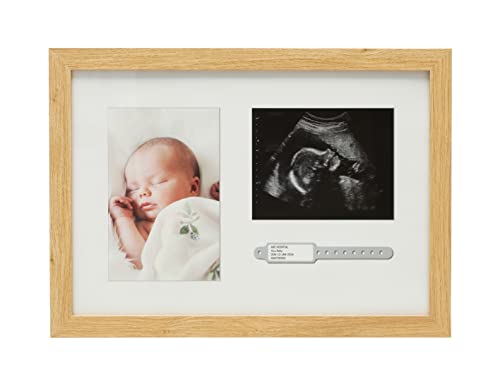 0698904954637 - KATE & MILO BRACELET ID PHOTO AND SONOGRAM FRAME, BABY ULTRASOUND PHOTO FRAME, CLASSIC WOODEN BABY FRAME