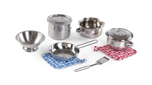 0698997775829 - STEP2 COOKING ESSENTIALS 10-PIECE STAINLESS STEEL SET (FOR KIDS)