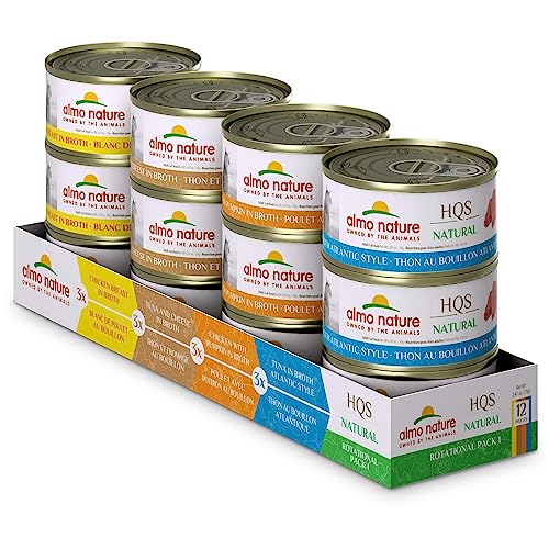 0699184010853 - PHILLIPS FEED & PET SUPPLY ALMO NATURE: ROTATIONAL PACK 1 - 2.47OZ CAN VARIETY, ADULT CAT WET CANNED FOOD, 3 EACH: CHICKEN, TUNA & CHEESE, CHICKEN & PUMPKIN, ATLANTIC TUNA