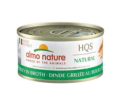 0699184011454 - ALMO NATURE HQS NATURAL MADE IN ITALY GRILLED TURKEY IN BROTH WET CAT FOOD -2.47 OZ70G X 24