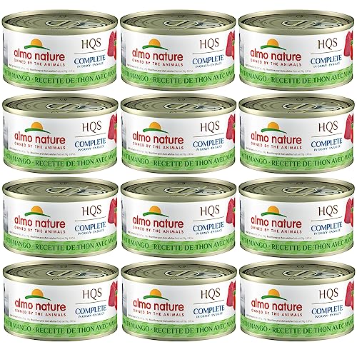 0699184011607 - PHILLIPS FEED & PET SUPPLY ALMO NATURE: HQS COMPLETE CAT 12 PACK: TUNA RECIPE WITH MANGO IN GRAVY - 2.47OZ CANS, ADULT CAT CANNED WET FOOD, GRAIN FREE, DAILY MEAL