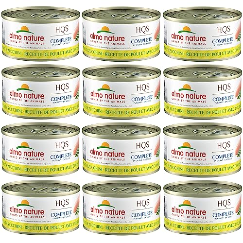 0699184011614 - PHILLIPS FEED & PET SUPPLY ALMO NATURE: HQS COMPLETE CAT 12 PACK: CHICKEN RECIPE WITH ZUCCHINI IN GRAVY - 2.47OZ CANS, ADULT CAT CANNED WET FOOD, GRAIN FREE, DAILY MEAL
