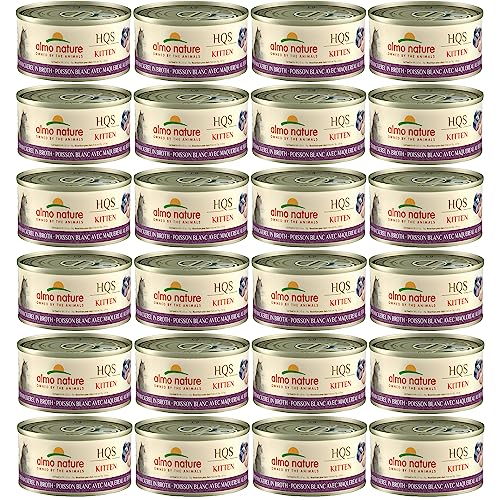 0699184011973 - PHILLIPS FEED & PET SUPPLY ALMO NATURE: HQS NATURAL KITTEN 24 PACK: WHITEFISH WITH MACKEREL IN BROTH - 2.47OZ CANS, SUPPLEMENTAL, WET CANNED CAT FOOD, MOUSSE TEXTURE FORMULA