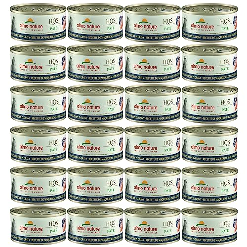 0699184012017 - PHILLIPS FEED & PET SUPPLY ALMO NATURE: HQS PATE CAT 24 PACK: MACKEREL & CHICKEN RECIPE IN GRAVY - 2.47OZ CANS, SUPPLEMENTAL ADULT CAT WET FOOD, LIMITED INGREDIENT, GRAIN FREE