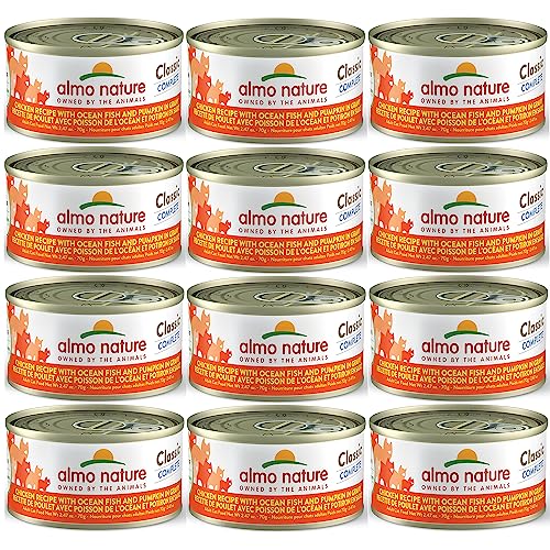 0699184021415 - PHILLIPS FEED & PET SUPPLY ALMO NATURE: CLASSIC COMPLETE CAT 12 PACK: CHICKEN RECIPE WITH OCEAN FISH & PUMPKIN IN GRAVY - 2.47OZ CANS, ADULT CAT CANNED WET FOOD, GRAIN FREE, DAILY MEAL