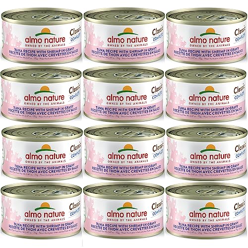 0699184021453 - PHILLIPS FEED & PET SUPPLY ALMO NATURE: CLASSIC COMPLETE CAT 12 PACK: TUNA RECIPE WITH SHRIMP IN GRAVY - 2.47OZ CANS, ADULT CAT CANNED WET FOOD, GRAIN FREE, DAILY MEAL