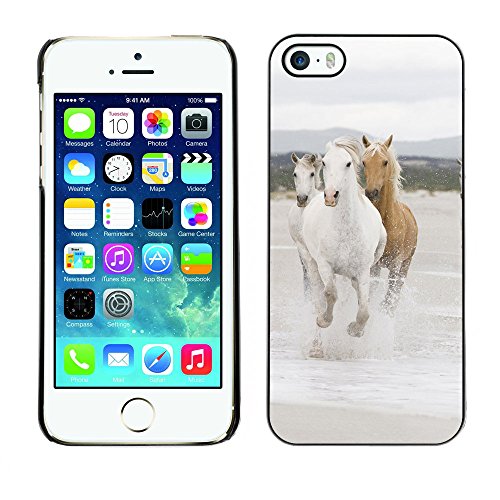 0699467171073 - OMEGA CASE STRONG & SLIM POLYCARBONATE COVER - APPLE IPHONE 5 / 5S ( BEAUTIFUL WILD HORSES )