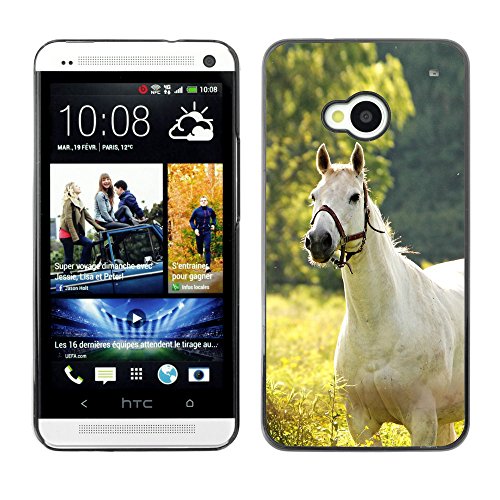 0699467175354 - OMEGA CASE STRONG & SLIM POLYCARBONATE COVER - HTC ONE ( M7 ) ( WHITE HORSE ON FIELD )