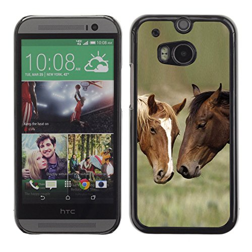0699467196014 - OMEGA CASE STRONG & SLIM POLYCARBONATE COVER - HTC ONE M8 ( HORSE FRIENDS )