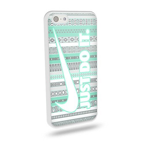 6994746644205 - NIKE JUST DO IT ASTEC MINT BLUE FOR IPHONE AND SAMSUNG GALAXY TPU CASE (IPHONE 5/5S WHITE)