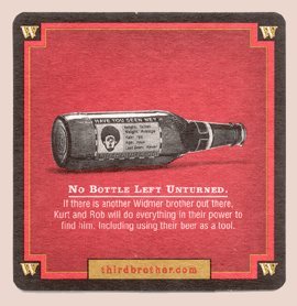 0699618748222 - WIDMER BROTHERS BREWING - NO BOTTLE LEFT UNTURNED - PAPERBOARD COASTERS - SLEEVE OF 100