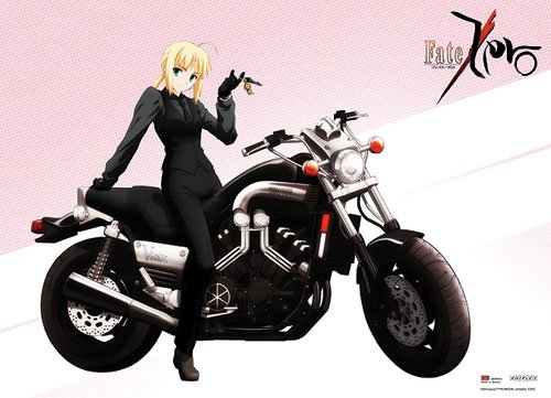 0699858840656 - GREAT EASTERN ENTERTAINMENT FATE/ZERO SABER ON MOTORCYCLE WALL SCROLL, 33 BY 44-INCH