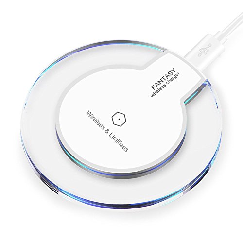 0699900421406 - FANTASY QI WIRELESS CHARGER FOR SAMSUNG GALAXY S6/S7/NEXUS/IPHONE STANDARD USB 5V INPUT WIRELESS CHARGER (WHITE BASE WITH WHITE LINE)