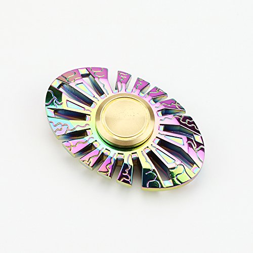 0699928240652 - FLYHIGHHI OVAL-SHAPED RAINBOW COLORFUL HAND SPINNER HIGH SPEED BRASS METAL EDC FIDGET TOYS RELIEVING ADHD ANXIETY STRESS AND BOREDOM FIDGET SPINNER