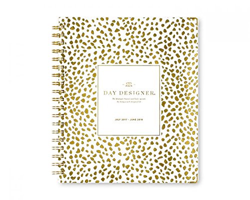 0699931014356 - DAY DESIGNER “GOLD SPOTTY DOT” 8 X 10 WEEKLY/MONTHLY HARDCOVER PLANNER YEAR: JUL 2017 - JUN 2018