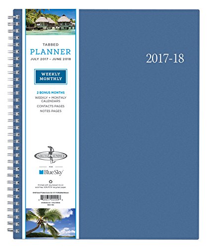 0699931024096 - BLUE SKY 2017-2018 ACADEMIC YEAR WEEKLY & MONTHLY PLANNER, TWIN-WIRE BOUND, 8.5 X 11, ENDLESS SUMMER