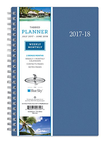0699931027448 - BLUE SKY 2017-2018 ACADEMIC YEAR WEEKLY & MONTHLY PLANNER, TWIN-WIRE BOUND, 5 X 8, ENDLESS SUMMER