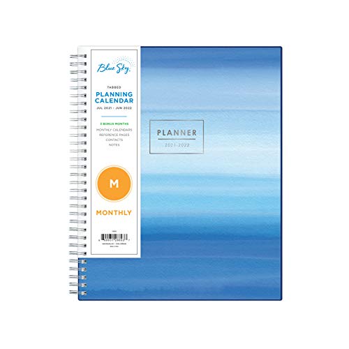 0699931286937 - BLUE SKY 2021-2022 ACADEMIC YEAR MONTHLY PLANNER, 8 X 10, FROSTED FLEXIBLE COVER, WIREBOUND, CHANSON