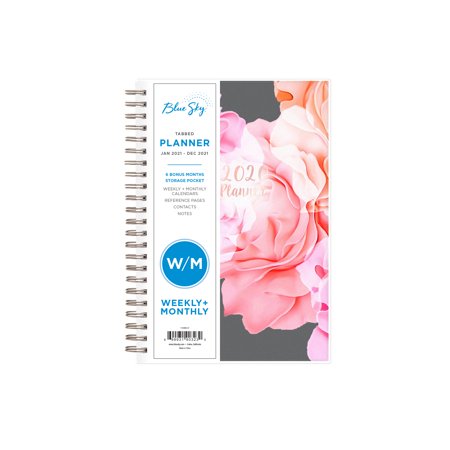 0699931903230 - BLUE SKY 2021 WEEKLY & MONTHLY PLANNER, FROSTED FLEXIBLE COVER, TWIN-WIRE BINDING, 5” X 8”, JOSELYN (110396-21)