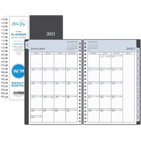 0699931903667 - BLUE SKY 2021 WEEKLY & MONTHLY PLANNER, FLEXIBLE COVER, TWIN-WIRE BINDING, 5” X 8”, PASSAGES (100010-21)