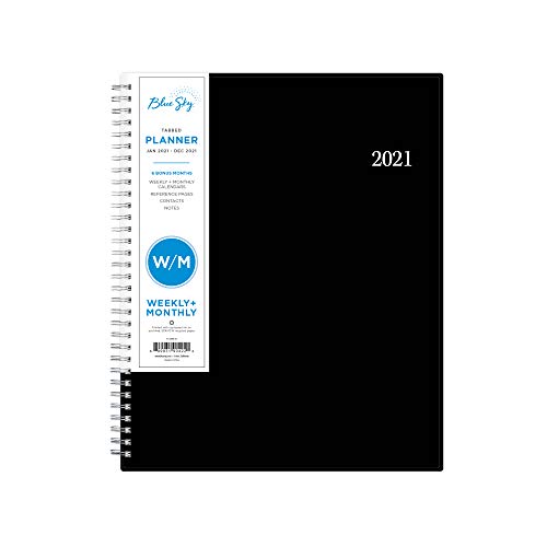0699931904220 - BLUE SKY 2021 WEEKLY & MONTHLY PLANNER, FLEXIBLE COVER, TWIN-WIRE BINDING, 8.5” X 11”, CLASSIC RED (111288-21)