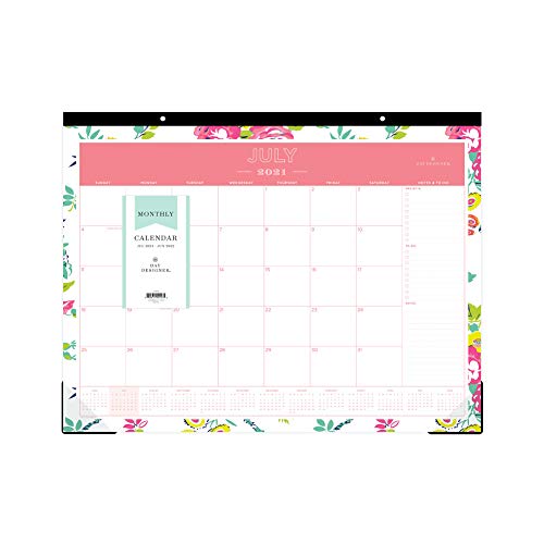 0699931904275 - DAY DESIGNER FOR BLUE SKY 2021-2022 ACADEMIC YEAR MONTHLY DESK PAD CALENDAR, 22 X 17, TRIM TAPE BINDING, TWO-HOLE PUNCHED, PEYTON WHITE (107938-A22)