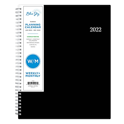 0699931904572 - BLUE SKY 2022 WEEKLY & MONTHLY PLANNER, FLEXIBLE COVER, TWIN-WIRE BINDING, 8.5 X 11, ENTERPRISE (111288-22)