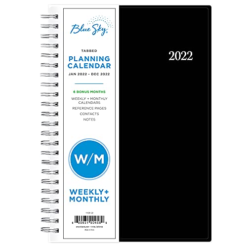 0699931904589 - BLUE SKY 2022 WEEKLY & MONTHLY PLANNER, FLEXIBLE COVER, TWIN-WIRE BINDING, 5 X 8, ENTERPRISE (111291-22)
