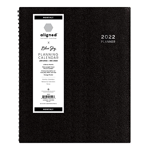 0699931905197 - BLUE SKY ALIGNED 2022 MONTHLY WRITE PLANNER, 9 X 11, HEAVYWEIGHT COVER, SEMI CONCEALED WIREBOUND, BLACK (123849-22)