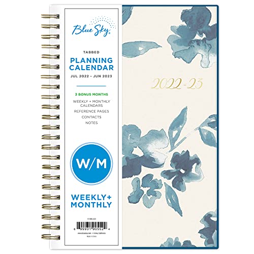 0699931905524 - BLUE SKY 2022-2023 ACADEMIC YEAR WEEKLY & MONTHLY PLANNER, 5 X 8, FROSTED FLEXIBLE COVER, WIREBOUND, BAKAH BLUE (131969-A23)