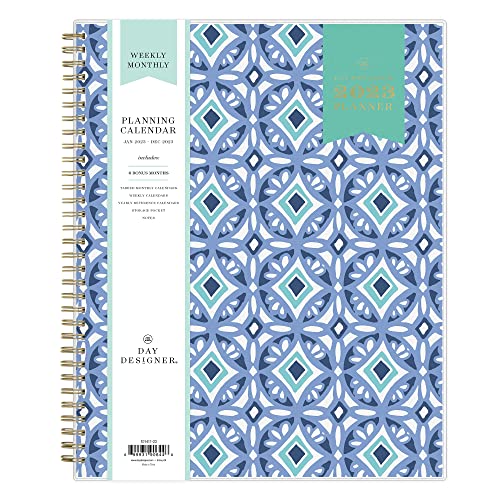 0699931906446 - DAY DESIGNER FOR BLUE SKY 2023 WEEKLY AND MONTHLY PLANNER, 8.5 X 11, FROSTED COVER, WIREBOUND, TILE (101411-23)