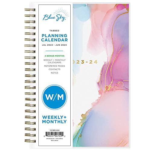 0699931907344 - ASHLEY G FOR BLUE SKY 2023-2024 ACADEMIC YEAR WEEKLY AND MONTHLY PLANNER, 5 X 8, FLEXIBLE COVER, WIREBOUND, MULTI COLOR SMOKE (133682-A24)