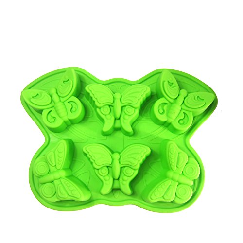 0699937695566 - ALWAYS YOUR CHEF 6 CAVITIES BUTTERFLY SHAPED SILICONE MINI CAKE BAKING CUPS CANDY MAKING MOLDS CHOCOLATE DIY MOLDS ICE CUBE TRAYS,RANDOM COLOR
