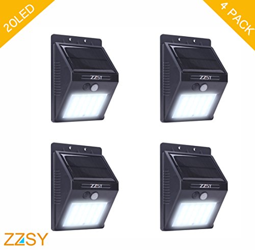 0699948462416 - SOLAR LIGHTS,ZZSY 20 LED OUTDOOR SOLAR POWERED,WIRELESS WATERPROOF SECURITY MOTION SENSOR LIGHT FOR DRIVEWAY,PATIO, DECK,GARDEN,PATH,OUTSIDE WALL WITH 3 MODES MOTION ACTIVETED AUTO ON/OFF(4PACK)
