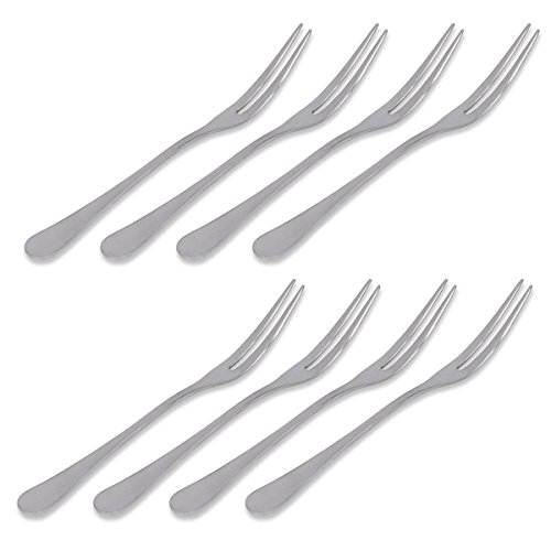 0699977363159 - COCKTAIL FORK SET OF 8 - HIGH QUALITY SMALL 5 INCH FLATWARE PERFECT FOR SERVING FRUIT, DESSERT, APPETIZER, CHEESE, ESCARGOT, WATERMELON, LOBSTER, SHELLFISH