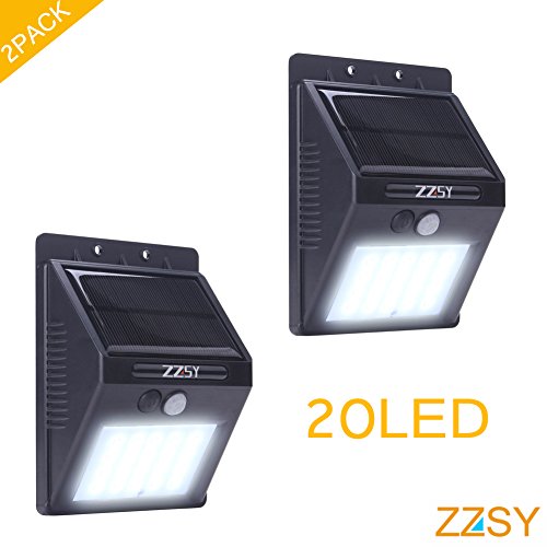 0699987540274 - SOLAR SUPER BRIGHT LIGHTS,20 LED SOLAR POWER MOTION SENSOR LIGHT,ZZSY OUTDOOR WALL LIGHT, WATERPROOF WIRELESS SECURITY LIGHT FOR PATIO, DECK, YARD, GARDEN, PATH, HOME, DRIVEWAY, STAIRS(2PACK)