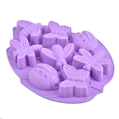 0699989441906 - ALWAYS YOUR CHEF SILICONE 8-CAVITY ICE CUBE TRAYS & CANDY MOLDS & CHOCOLATE MOLDS, BEE & BUTTERFLY & BEETLE SHAPED, RANDOM COLOR