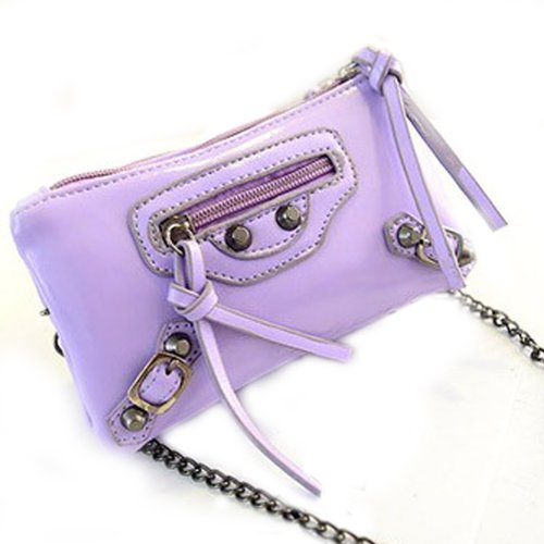 0700064496558 - STORM MART PU LEATHER LONG SHOULDER CHAIN RIVET CLUTCH SMART POUCH PURSE STRAP CLINCH WALLET HANDBAG FOR IPHONE 3GS/4/4S IPHONE 5/5S IPOD TOUCH MP3 SAMSUNG GALAXY S3 S4 S5 NOTE2 NOTE3 CASE MULTI-PURPOSE WOMAN MINI BAG (LIGHT PURPLE)